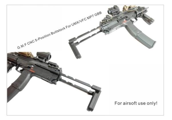 Bow Master VFC MP7 GBB GMF 5-Position Buttstock (CNC Aluminum