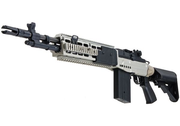 CYMA M14 EBR AEG Extended Stock Airsoft AEG Rifle - Silver (Metal