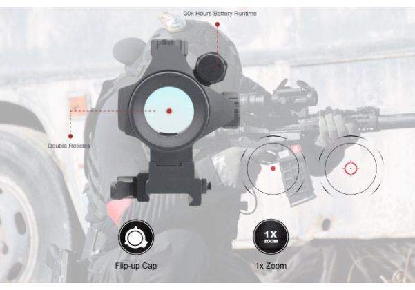 Vector Optics Nautilus 1x30 Red Dot Scope Double Reticles - BK