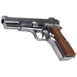 Marushin Browning Hi-Power Canadian Model Gun - Silver with Wood