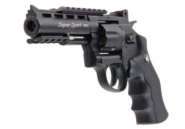 WinGun Metal 4" Barrel Co2 High Power Airsoft 6 Shot Revolver in Black Shells for sale online 