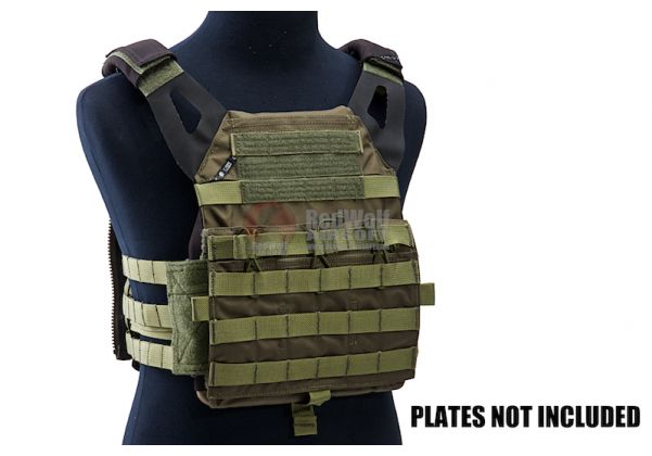 Crye Precision (By ZShot) Jumpable Plate Carrier JPC 2.0 w/ Flat M4 Molle Front Flap (L Size / Ranger Green)