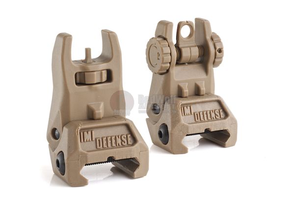 New IMI DESERT TAN TFS Tactical Front Polymer Flip Up Sight 