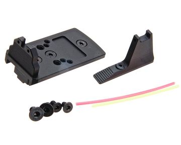 5KU Action Army AAP 01 GBB Airsoft Fiber Front and Rear Sight Mount / RMR Mount Base - Black 0
