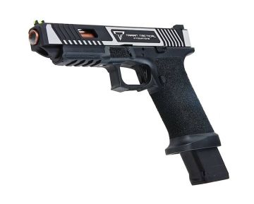 EMG TTI Combat Master G34 Slide w/ OMEGA Frame Gas Airsoft Pistol (by APS Custom) - Black/Silver 0
