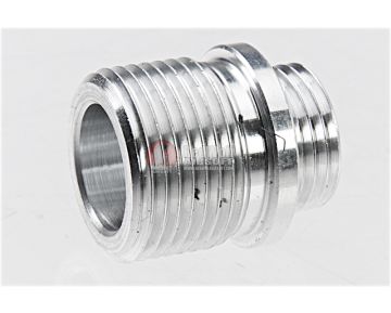 AW Custom Barrel Thread Adapter (Aluminum) for Tokyo Marui/WE/AW Threaded Outer Barrel - Silver 0
