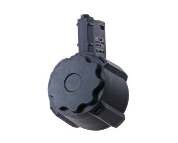 Battleaxe M4 / M16 Airsoft AEG Drum Magazine (2200 rounds, Sound Control) - Black (Type 2) 0