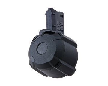 Battleaxe M4 / M16 Airsoft AEG Drum Magazine (2200 rounds, Sound Control) - Black (Type 1) 0