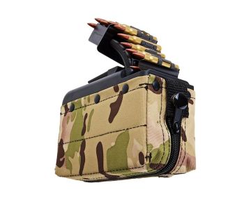 Battleaxe x T8 A&K M249 AEG Drum Magazine (2000 rds, Sound Control, Turbine System) - Multicam 0
