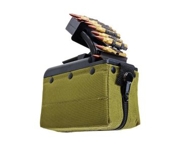 Battleaxe x T8 A&K M249 AEG Drum Magazine (2000 rds, Sound Control, Turbine System) - Ranger Green 0