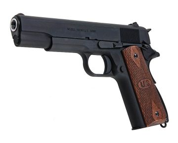 Cybergun AO 1911 GBB Airsoft Pistol (Matt Black with Wood Grip) 0