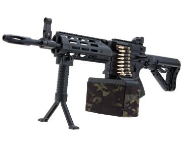 G&G CM16 LMG (Combat Machine) Stealth Airsoft AEG Rifle  - Black 0