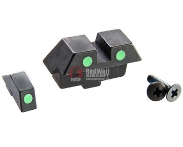 Guarder TokyoMarui G17 GBB Airsoft Steel Night Sight - Green 0