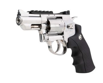 WinGun Airsoft Revolver CO2 708 (2.5 inch, Black Grip, 6mm Version) - Silver 1