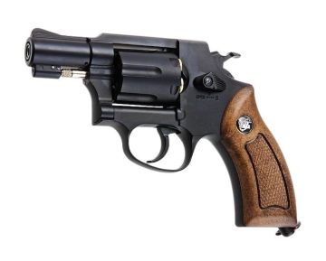 WinGun Airsoft Revolver CO2 733 (2inch, Brown Grip, 6mm Version) - Black 0
