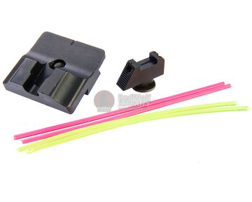 Guns Modify W Style Steel CNC Fiber Optic Sight Set for Umarex (VFC) Glock 17 Gen 3 / Gen 4 GBB Series 0