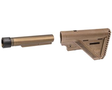 Guns Modify VFC HK416 GBB A5 Style Slim Stock with A5 Style One Piece Buffer Tube Set (CNC, FDE) 0