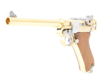 WE P08 Luger Green Gas Airsoft Pistol (6 inch, Gold) 0