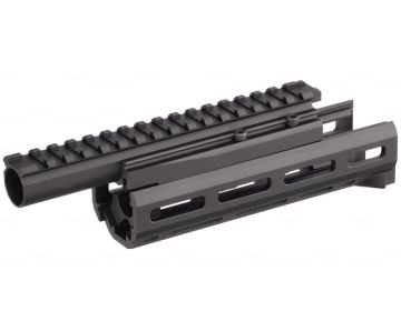 Hephaestus GHK / LCT AK Handguard Set (6.5 inch, M-Lok) w/Railed Gas Tube (Type III Hard-Coat Anodized) 0