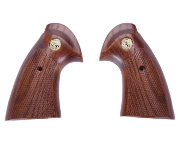 King Arms Python 357 / Evil Series Real Wood Grip Panel w/ Golden Plate 0