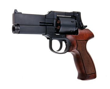 Marushin Mateba Gas Revolver 4 inch - Matt Black (Heavyweight Wood Grip Version) 0