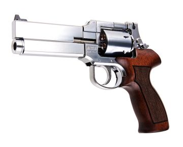 Marushin Mateba Gas Revolver 5 inch - Silver (Heavyweight Wood Grip Version) 0