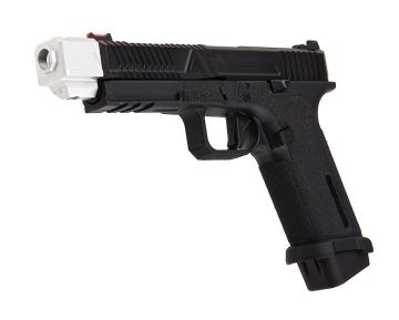 RWC Agency Arms EXA Green Airsoft Pistol (Stainless Steel Black Barrel & 417 Compensator - Silver) 0