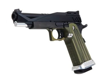 RWC GIGA Hi Capa 5.1 GBB Airsoft Pistol (G10 Grip) - Black Slide / OD GripType 1 0