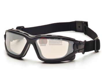 Pyramex I-Force Slim Safety Goggle Indoor/Outdoor Mirror Dual Anti-Fog Lens with Black Temples/Strap 0