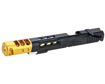 Airsoft Masterpiece Open Slide (S Style DVC) for Tokyo Marui Hi Capa - Black Slide w/ Gold Comp (7inch) 0