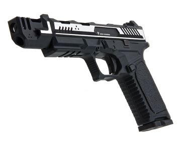 Strike Industries ARK 17 Green Gas Airsoft Pistol with Detachable Compensator (2-Tone BK / SV) 0