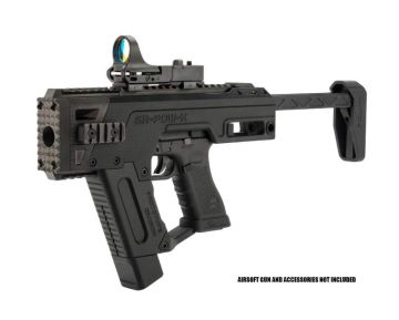 SRU GLOCK PDW SMG Kit for Tokyo Marui G18 AEP / Tokyo Marui, WE, KSC G17 / 18 / 34 / 35 GBB (Black) 0