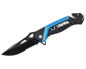 Smith & Wesson Liner Lock Folding Knife - Blue (SW608BLS) 0