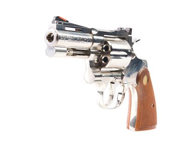 Tanaka Colt Python .357 Magnum R-Model 3 Inch Nickel Finish Gas Revolver - Silver 0