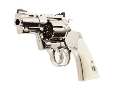 Tanaka Colt Python .357 Magnum 'Snake Eyes' 2.5inch R-model Nickel Finish Model Gun 0
