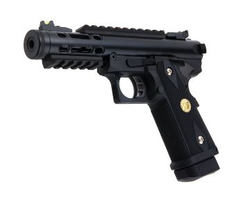 WE-Tech Hi Capa 5.1 Galaxy Type A Green Gas Airsoft Pistol - Black Slide K Frame 0