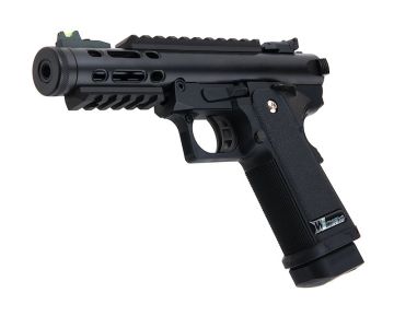 WE-Tech Hi Capa 5.1 Galaxy Type A Green Gas Airsoft Pistol - Black Slide R Frame 0
