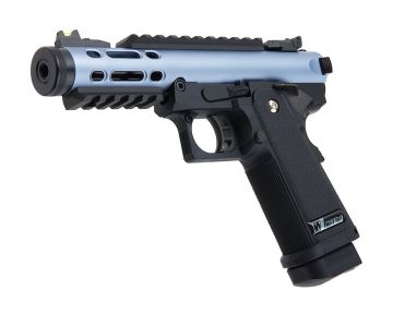 WE-Tech Hi Capa 5.1 Galaxy Type A Green Gas Airsoft Pistol - Blue Slide R Frame 0