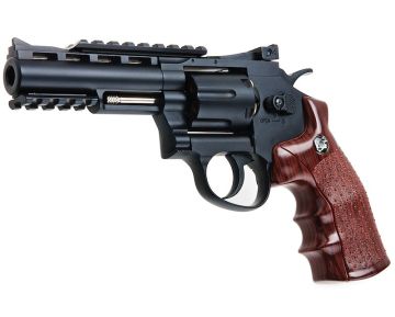 WinGun Airsoft Revolver CO2 701 (4 inch, Brown Grip, 6mm Version) - Black 0