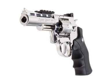 WinGun Airsoft Revolver CO2 701 (4 inch, Black Grip, 6mm Version) - Silver 1