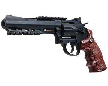 WinGun Airsoft Revolver CO2 702 (6 inch, Brown Grip, 6mm Version) - Black 0