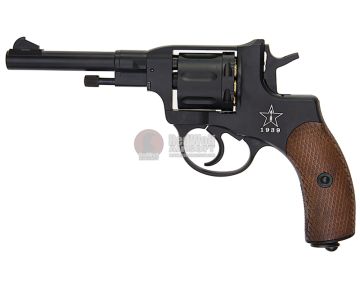 WinGun Airsoft Revolver CO2 721 Nagant M1895 (4 inch, Brown Grip, 6mm Version) - Black 0