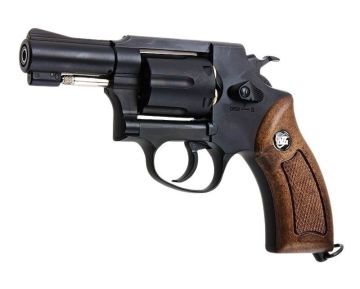 WinGun Airsoft Revolver CO2 731 Sheriff M36 (2.5 inch, Brown Grip, 6mm Version) - Black 0