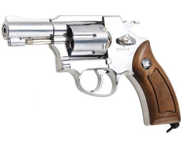 WinGun Airsoft Revolver CO2 731 Sheriff M36 (2.5 inch, Brown Grip, 6mm Version) - Silver 0