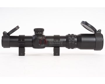 AIM-O Rifle Scope (1-4X24SE Tactical Illuminated Crosshair, Red / Green Reticle) - Black 1