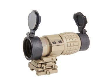 AIM-O 4X FXD Magnifier with Adjustable QD Mount - DE