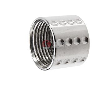 5KU Threaded Barrel Protector (Spots Knurled) - 14mm CCW (Silver)