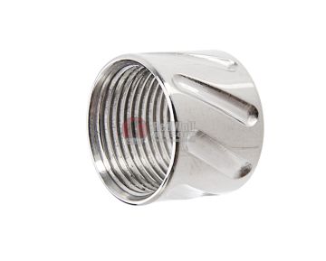 5KU Threaded Barrel Protector (Diagonals Knurled) - 14mm CCW (Silver) 1