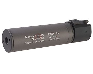 ASG ROTEX - III C Barrel Extension Tube and Flash Hider - 160mm Length 14mm CCW Grey (Licensed by B&T)