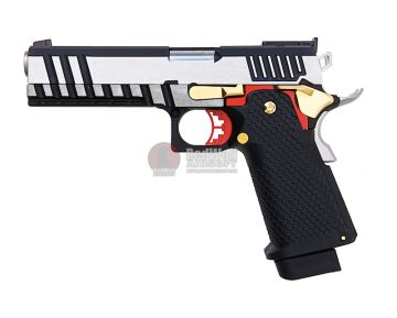 AW Custom HX21 Series Double Barrel Hi-Capa 1911 Gas Blowback Pistol - Two Tone